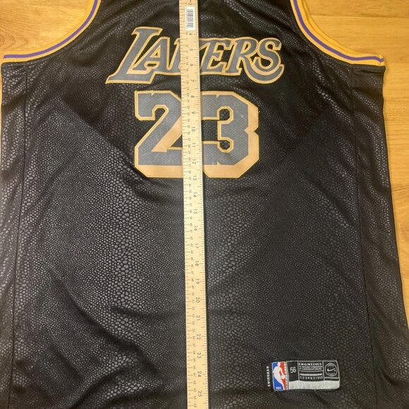 LA Lakers LeBron James #23 Nike Wish NBA Swingman Jersey Size 56 Black Stitched - Picture 15 of 16
